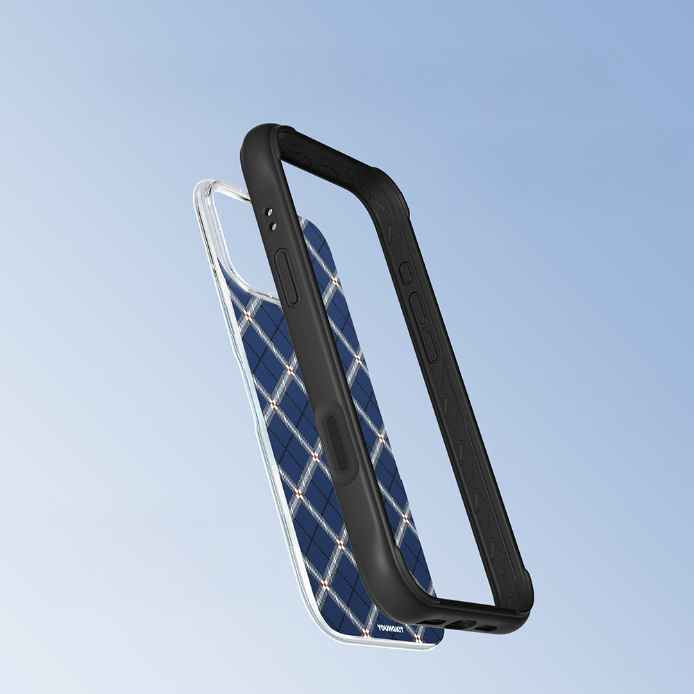 Apple iPhone 16 Pro Max Kılıf M-safe Şarj Özellikli Youngkit Argyle Serisi Kapak Pembe