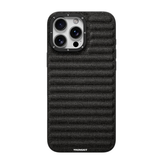 Apple iPhone 16 Pro Max Kılıf M-safe Şarj Özellikli Youngkit Canvas Serisi Kapak Siyah