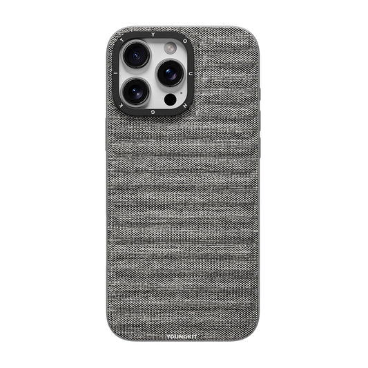 Apple iPhone 16 Pro Max Kılıf M-safe Şarj Özellikli Youngkit Canvas Serisi Kapak Gri