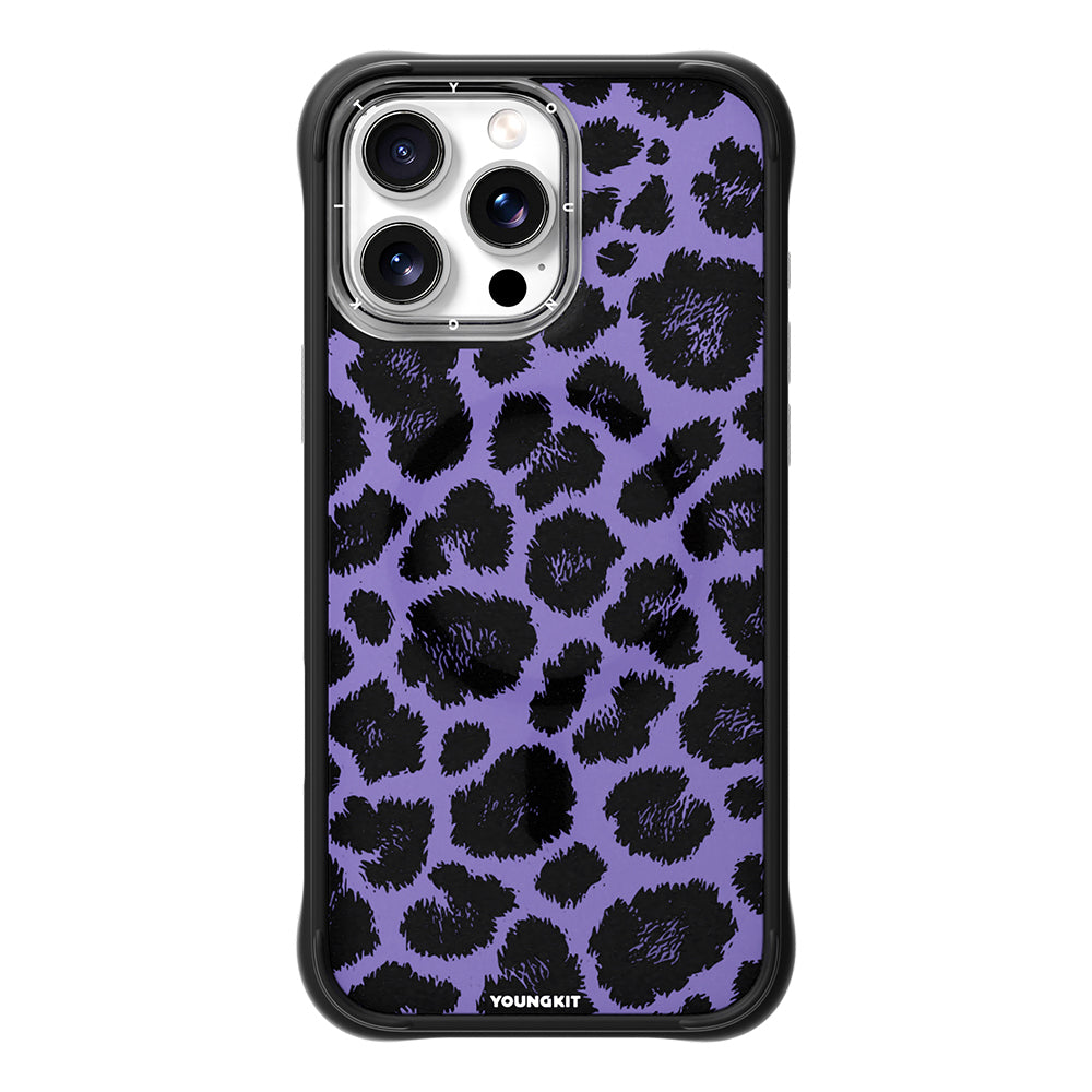 Apple iPhone 16 Pro Max Kılıf M-safe Şarj Özellikli Youngkit Leopard Serisi Kapak Kahverengi