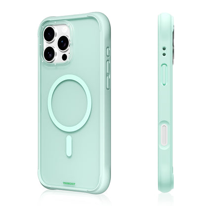 Apple iPhone 16 Pro Max Kılıf M-safe Şarj Özellikli Youngkit Macaroon Serisi Kapak Sarı