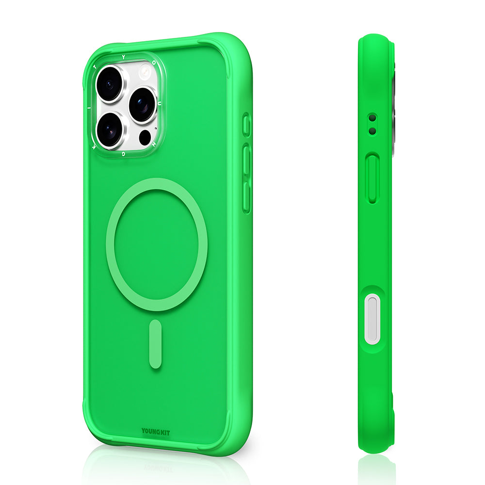 Apple iPhone 16 Pro Max Kılıf M-safe Şarj Özellikli Youngkit Macaroon Serisi Kapak Kırmızı