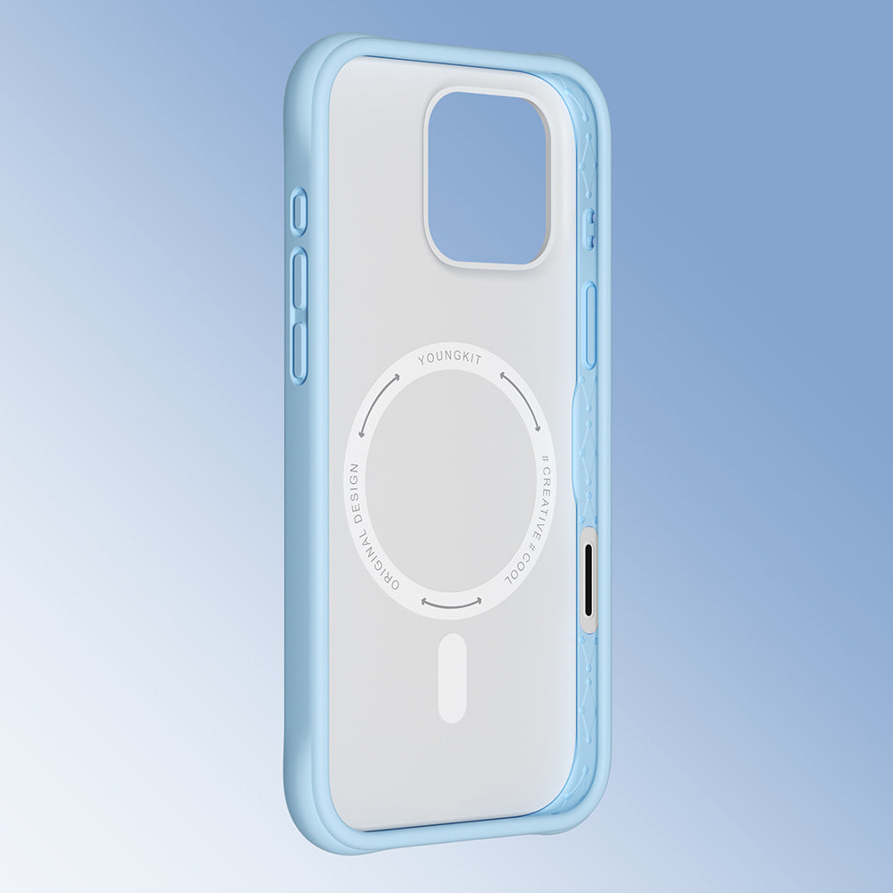 Apple iPhone 16 Pro Max Kılıf M-safe Şarj Özellikli Youngkit Macaroon Serisi Kapak Beyaz