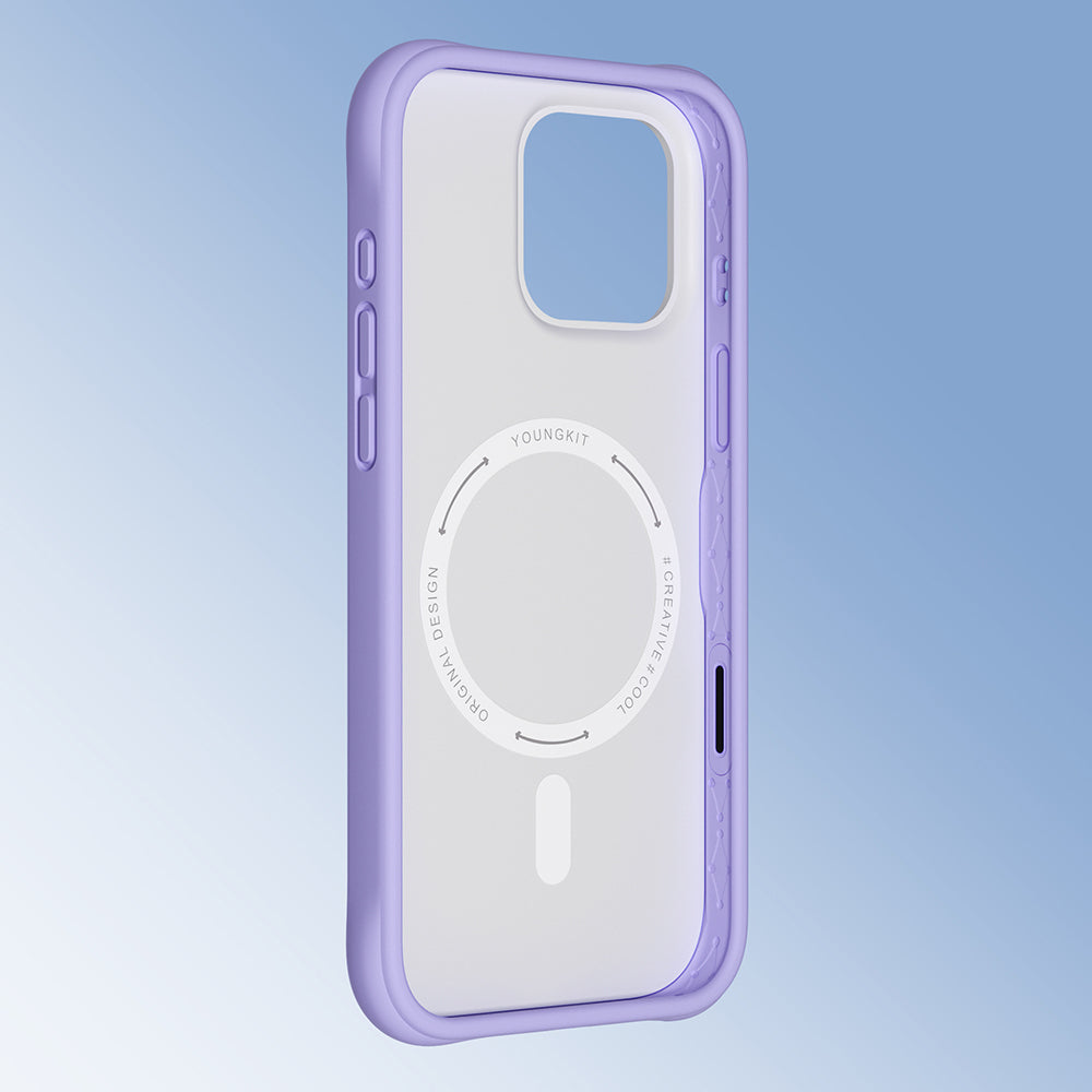 Apple iPhone 16 Pro Max Kılıf M-safe Şarj Özellikli Youngkit Macaroon Serisi Kapak Pembe
