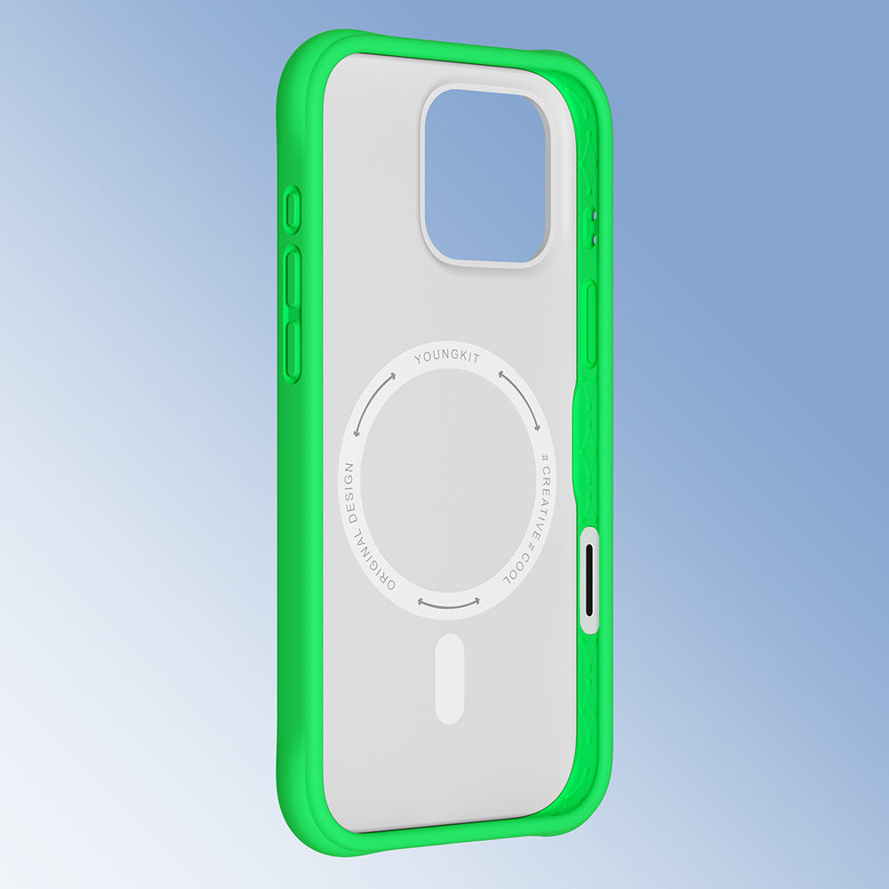 Apple iPhone 16 Pro Max Kılıf M-safe Şarj Özellikli Youngkit Macaroon Serisi Kapak Pembe