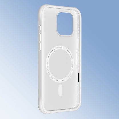 Apple iPhone 16 Pro Max Kılıf M-safe Şarj Özellikli Youngkit Macaroon Serisi Kapak Pembe