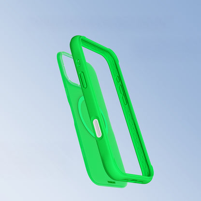Apple iPhone 16 Pro Max Kılıf M-safe Şarj Özellikli Youngkit Macaroon Serisi Kapak Yeşil