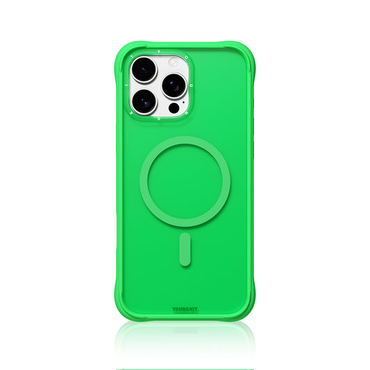 Apple iPhone 16 Pro Max Case M-safe Charging Feature Youngkit Macaroon Series Cover Green 