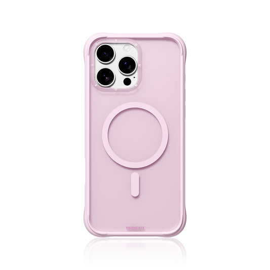 Apple iPhone 16 Pro Max Kılıf M-safe Şarj Özellikli Youngkit Macaroon Serisi Kapak Pembe