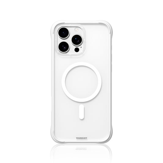 Apple iPhone 16 Pro Max Case M-safe Charging Feature Youngkit Macaroon Series Cover White 