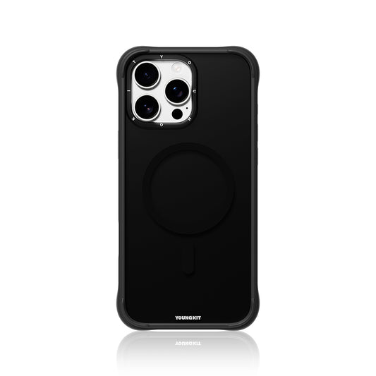 Apple iPhone 16 Pro Max Case M-safe Charging Feature Youngkit Macaroon Series Cover Black 