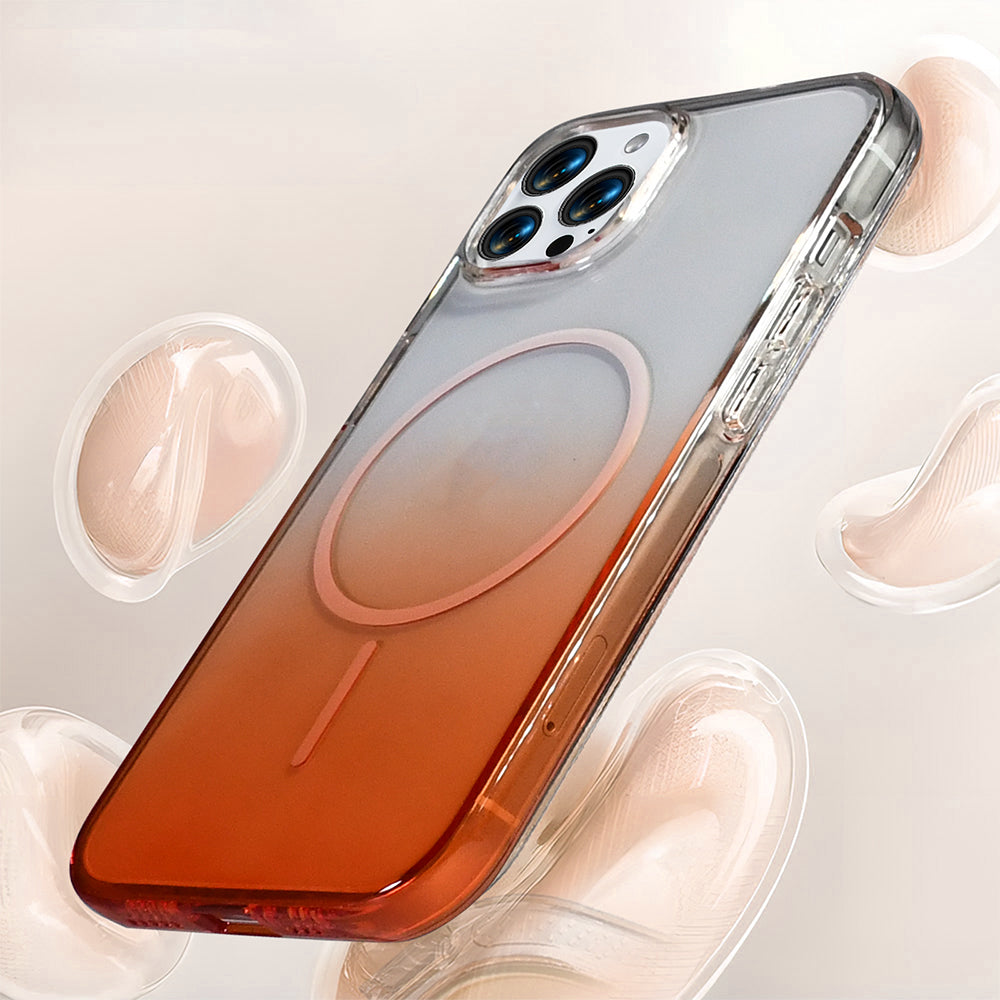 Apple iPhone 16 Pro Max Kılıf M-Safe Şarj Özellikli Zore Septik Silikon Kapak Turuncu