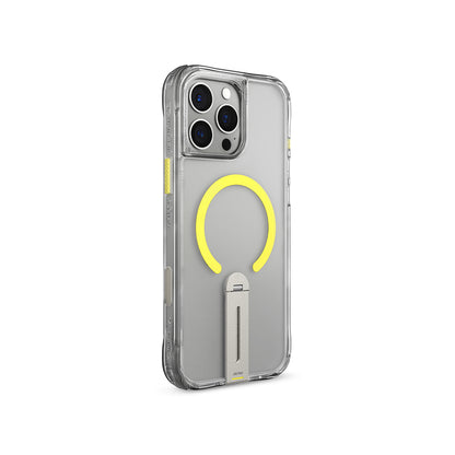 Apple iPhone 16 Pro Max Kılıf M-safe Şarj Özellikli 360 Derece Dönebilen Standlı Skinarma Helix Kapak Siyah