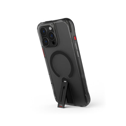 Apple iPhone 16 Pro Max Kılıf M-safe Şarj Özellikli 360 Derece Dönebilen Standlı Skinarma Helix Kapak Siyah