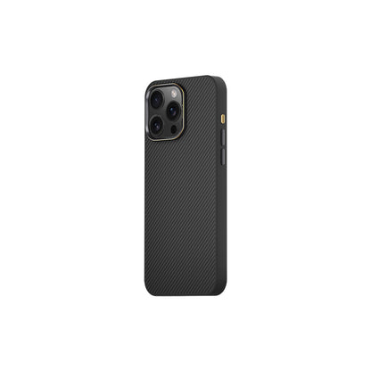 Apple iPhone 16 Pro Max Kılıf M-safe Şarj Özellikli 600D Metal Kamera Çerçeveli Raptic Aramid Fiber Serisi Kapak Siyah