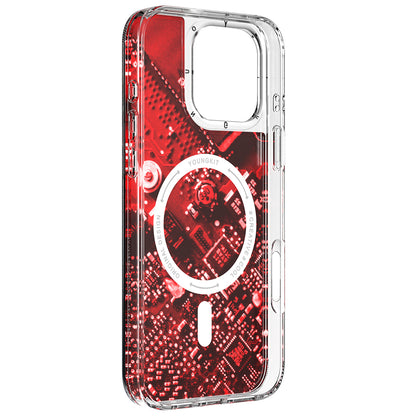 Apple iPhone 16 Pro Max Kılıf M-safe Şarj Özellikli Airbagli Çift Katmanlı Youngkit Future Streamer Serisi Kapak Mavi
