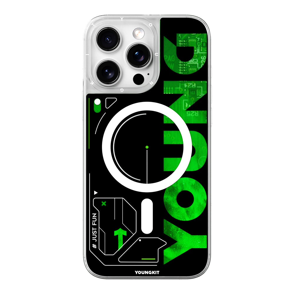 Apple iPhone 16 Pro Max Kılıf M-safe Şarj Özellikli Airbagli Çift Katmanlı Youngkit Future Streamer Serisi Kapak Mavi