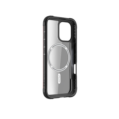 Apple iPhone 16 Pro Max Kılıf M-safe Şarj Özellikli Airbagli Raptic Shield Serisi Şeffaf Arka Yüzey Kapak Kırmızı
