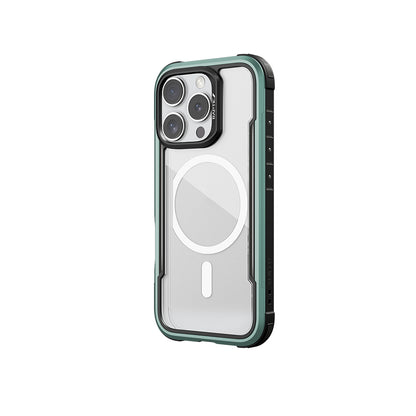 Apple iPhone 16 Pro Max Kılıf M-safe Şarj Özellikli Airbagli Raptic Shield Serisi Şeffaf Arka Yüzey Kapak Yeşil