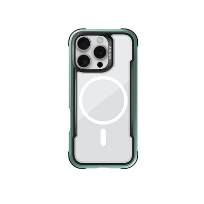 Apple iPhone 16 Pro Max Kılıf M-safe Şarj Özellikli Airbagli Raptic Shield Serisi Şeffaf Arka Yüzey Kapak Yeşil