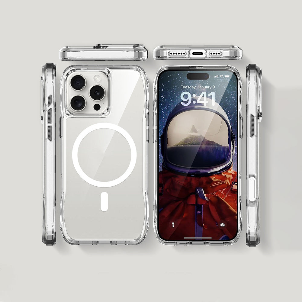 Apple iPhone 16 Pro Max Case M-safe Charging Feature Airbag Transparent Zore Thin Cover Transparent