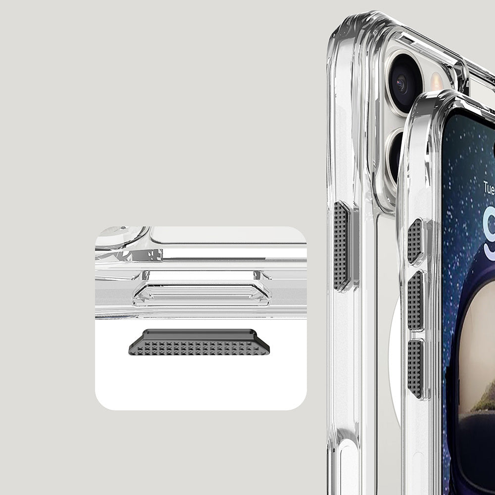 Apple iPhone 16 Pro Max Case M-safe Charging Feature Airbag Transparent Zore Thin Cover Transparent