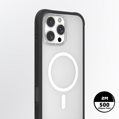 Apple iPhone 16 Pro Max Kılıf M-safe Şarj Özellikli Airbagli Youngkit Dynamic 2 Serisi Kapak Siyah
