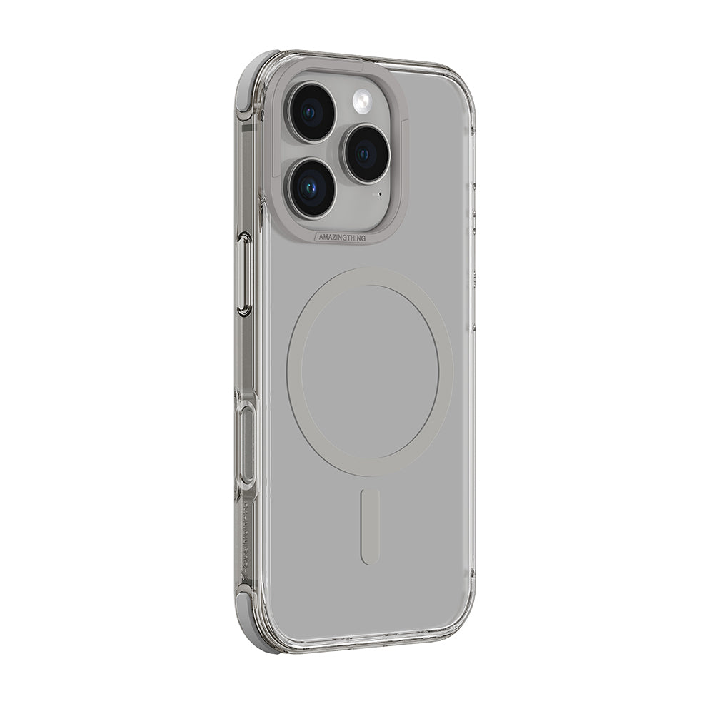 Apple iPhone 16 Pro Max Kılıf M-safe Şarj Özellikli Amazingthing Omni Serisi Kapak Gri