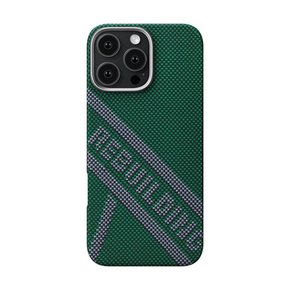 Apple iPhone 16 Pro Max Kılıf M-safe Şarj Özellikli Aramid Fiber Re-TROS Tasarımlı Pitaka Tactile Woven Rebuilding Serisi Kapak Yeşil