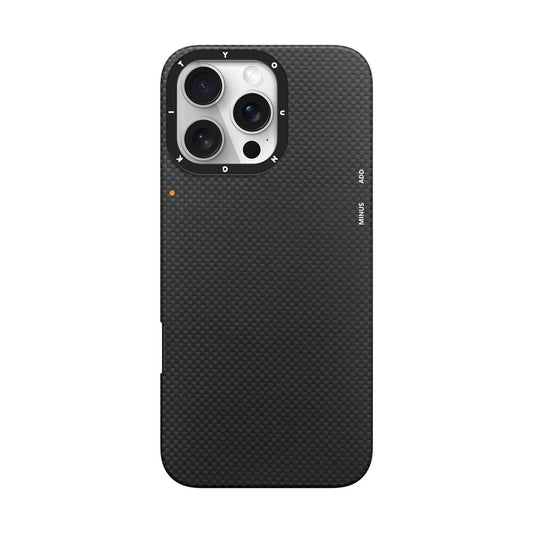 Apple iPhone 16 Pro Max Kılıf M-safe Şarj Özellikli Aramid Fiber Youngkit 1500D Kevlar Extreme Wing Serisi Kapak Siyah
