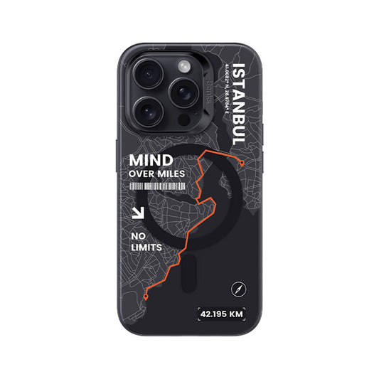 Apple iPhone 16 Pro Max Kılıf M-safe Şarj Özellikli Benks City Serisi Kapak Siyah-Turuncu