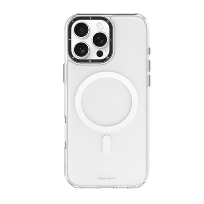 Apple iPhone 16 Pro Max Kılıf M-safe Şarj Özellikli Cam Arka Yüzey TPU Youngkit Gemstone Serisi Kapak Şeffaf