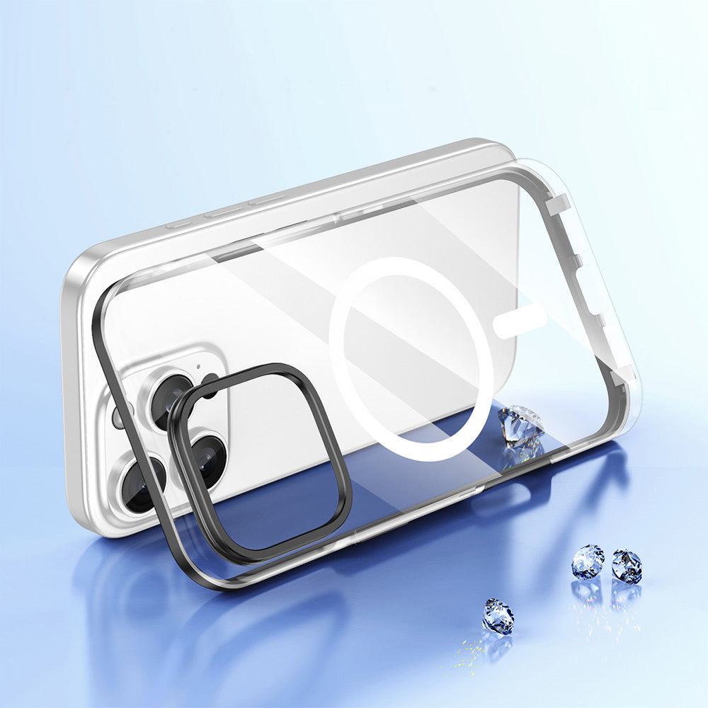 Apple iPhone 16 Pro Max Kılıf M-safe Şarj Özellikli Çıkarılabilir Arka Yüzeyli Zore Polar Kapak Gold