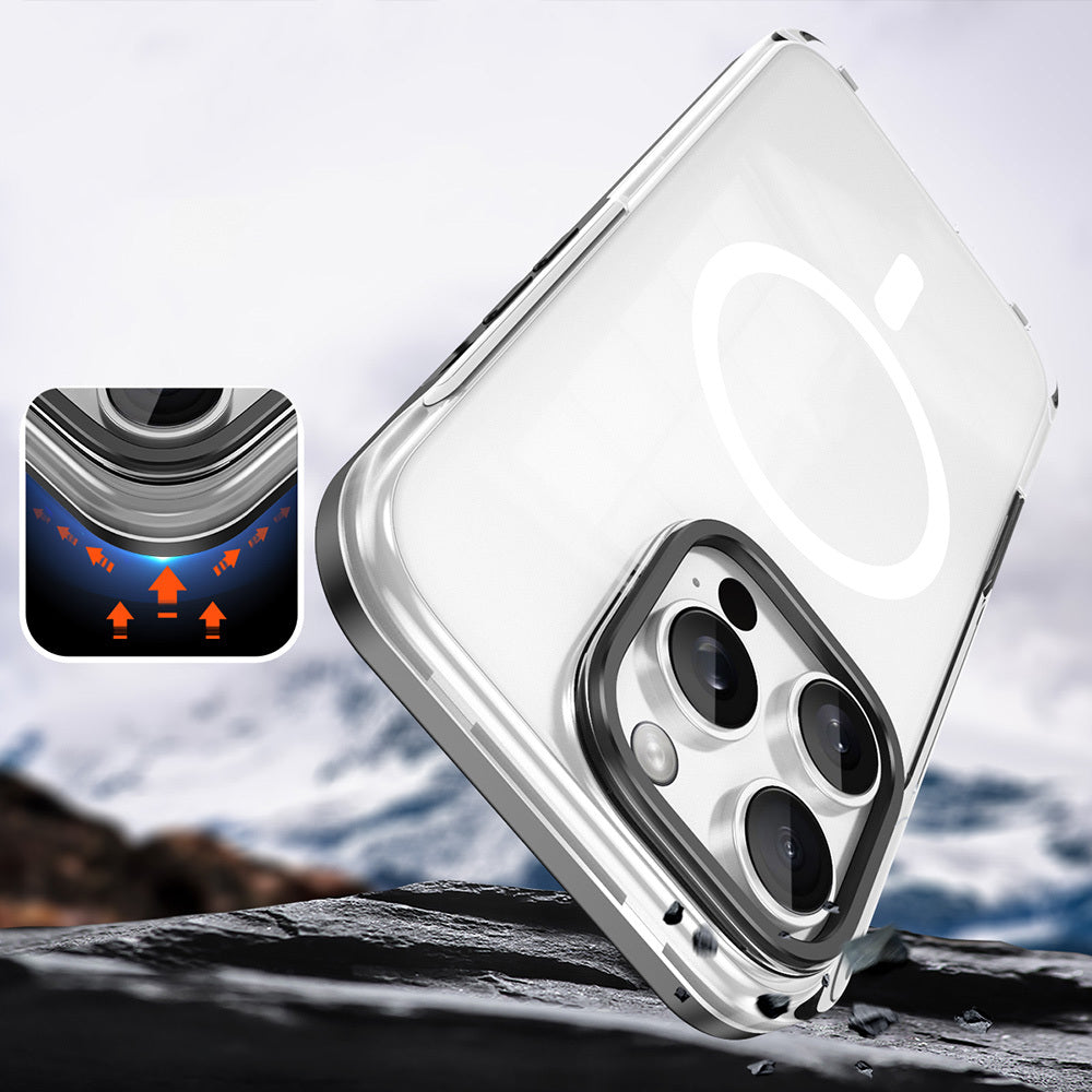 Apple iPhone 16 Pro Max Kılıf M-safe Şarj Özellikli Çıkarılabilir Arka Yüzeyli Zore Polar Kapak Siyah