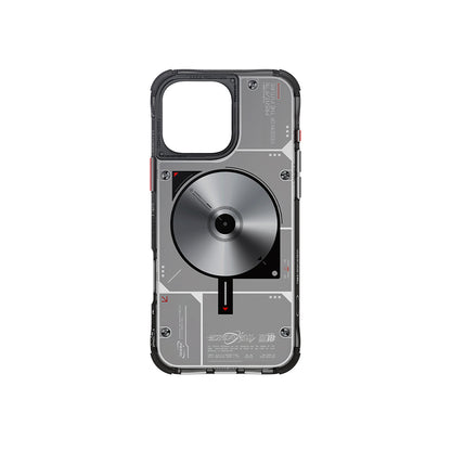 Apple iPhone 16 Pro Max Kılıf M-safe Şarj Özellikli Disk Desenli Airbag Tasarımlı Skinarma Nova Kapak Şeffaf