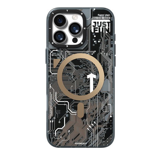 Apple iPhone 16 Pro Max Kılıf M-safe Şarj Özellikli Kamera Denetim Butonlu Youngkit Technology Serisi Kapak Gold