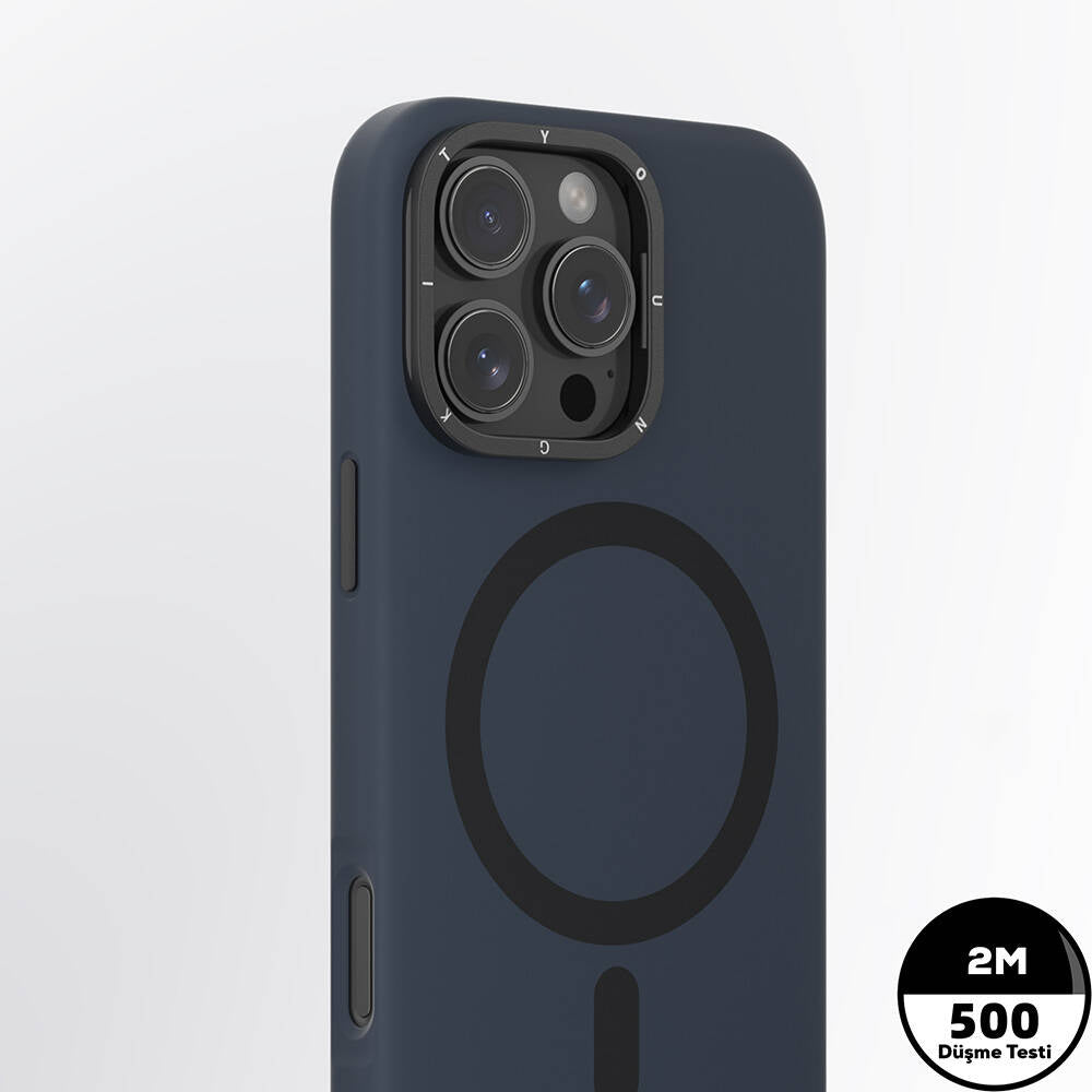 Apple iPhone 16 Pro Max Kılıf M-safe Şarj Özellikli Kamera Standlı Youngkit Bitty Cream Kapak Gri