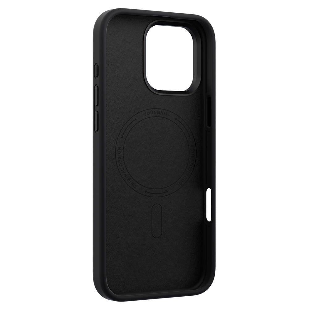 Apple iPhone 16 Pro Max Kılıf M-safe Şarj Özellikli Kamera Standlı Youngkit Bitty Cream Kapak Gri