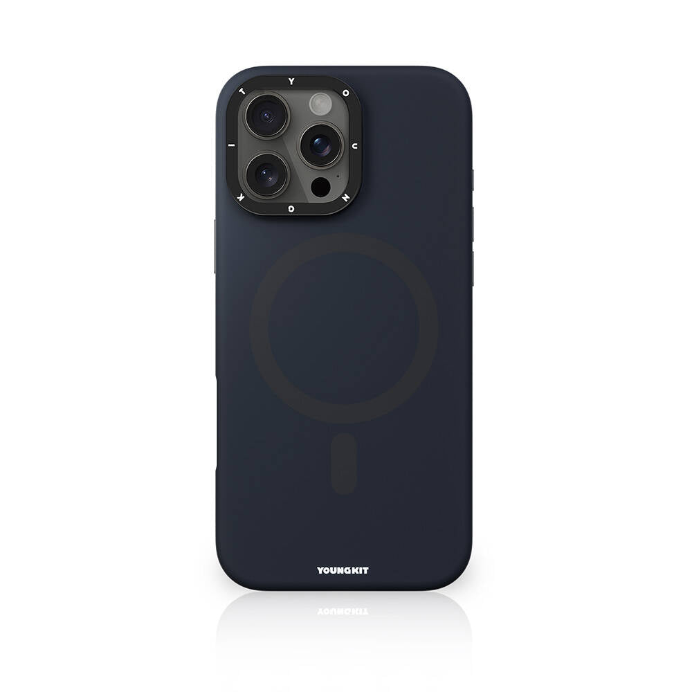 Apple iPhone 16 Pro Max Kılıf M-safe Şarj Özellikli Kamera Standlı Youngkit Bitty Cream Kapak Gri