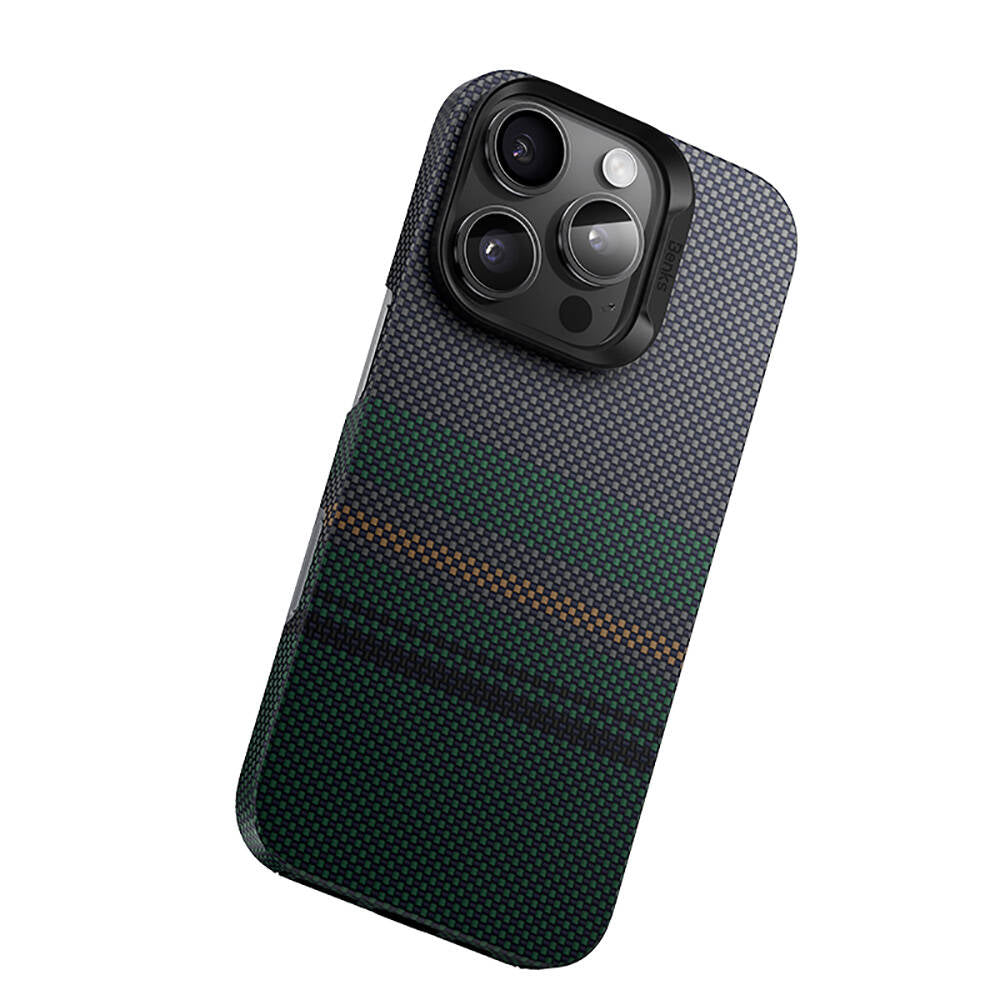 Apple iPhone 16 Pro Max Case M-safe Charging Feature Carbon Fiber Design Benks Aurora ArmorAir Kevlar Cover Black 