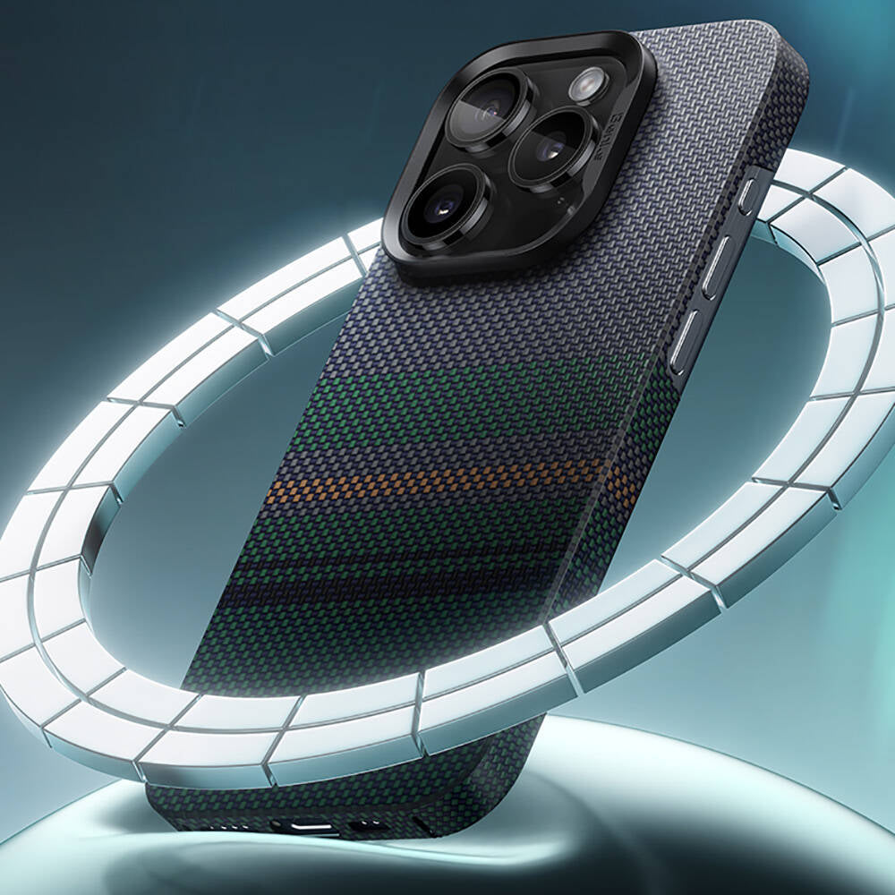 Apple iPhone 16 Pro Max Case M-safe Charging Feature Carbon Fiber Design Benks Aurora ArmorAir Kevlar Cover Black 