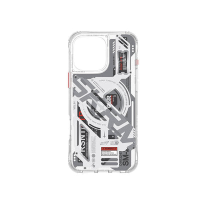 Apple iPhone 16 Pro Max Kılıf M-safe Şarj Özellikli Katmanlı Makine Temalı SkinArma Ekho Kapak Siyah