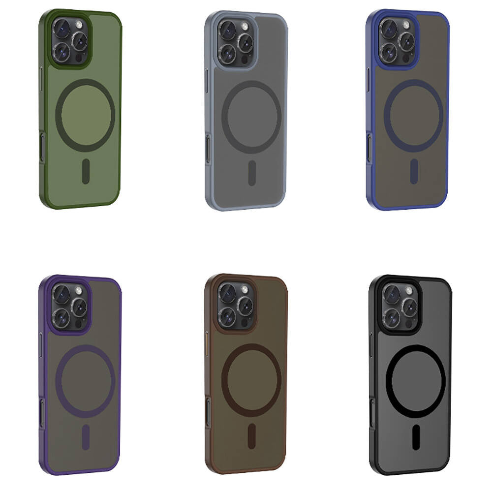 Apple iPhone 16 Pro Max Kılıf M-safe Şarj Özellikli Mat Arka Yüzey Zore Sio Kapak Siyah