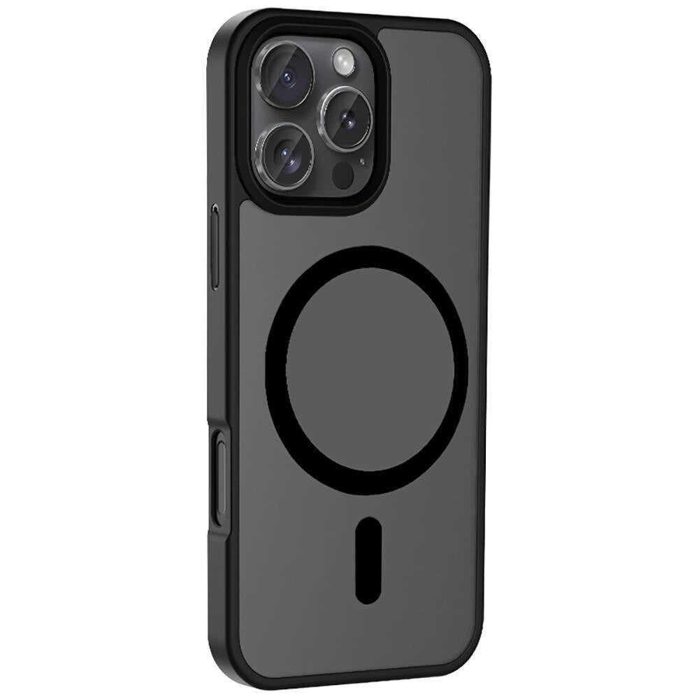 Apple iPhone 16 Pro Max Kılıf M-safe Şarj Özellikli Mat Arka Yüzey Zore Sio Kapak Koyu Yeşil