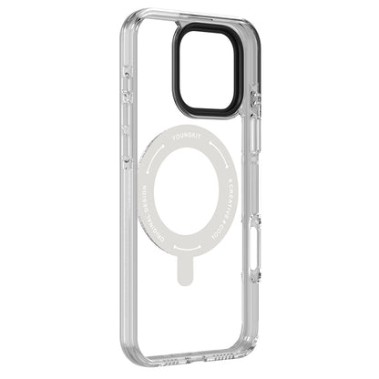 Apple iPhone 16 Pro Max Kılıf M-safe Şarj Özellikli Parmak Ring Standlı Youngkit Pivot Serisi Kapak Şeffaf