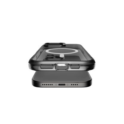 Apple iPhone 16 Pro Max Kılıf M-safe Şarj Özellikli Raptic Air Serisi Airbag Tasarımlı Metal Köşelikli Şeffaf Kapak Gümüş