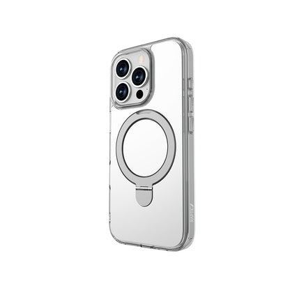 Apple iPhone 16 Pro Max Kılıf M-safe Şarj Özellikli Raptic Air Stand Serisi Aynalı Arka Yüzey Standlı Kapak Gri