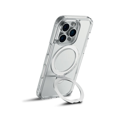 Apple iPhone 16 Pro Max Kılıf M-safe Şarj Özellikli Raptic Air Stand Serisi Buzlu Transparan Tasarımlı Standlı Kapak Şeffaf