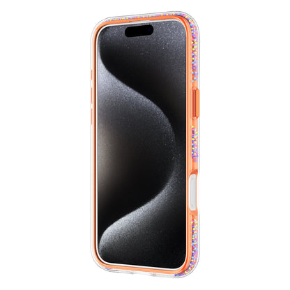 Apple iPhone 16 Pro Max Kılıf M-safe Şarj Özellikli Raptic AirJoy Serisi Boncuk Tasarımlı Şeffaf Kapak Turuncu