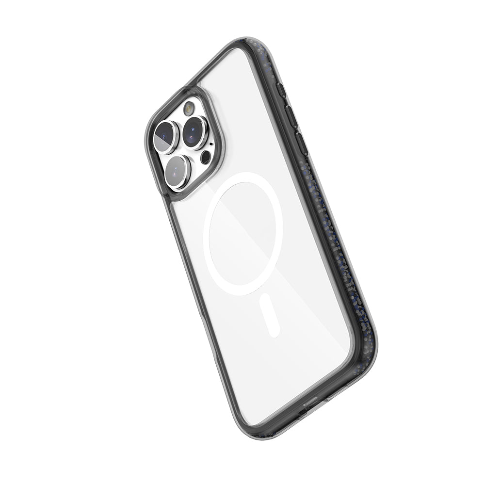 Apple iPhone 16 Pro Max Kılıf M-safe Şarj Özellikli Raptic AirJoy Serisi Boncuk Tasarımlı Şeffaf Kapak Turuncu